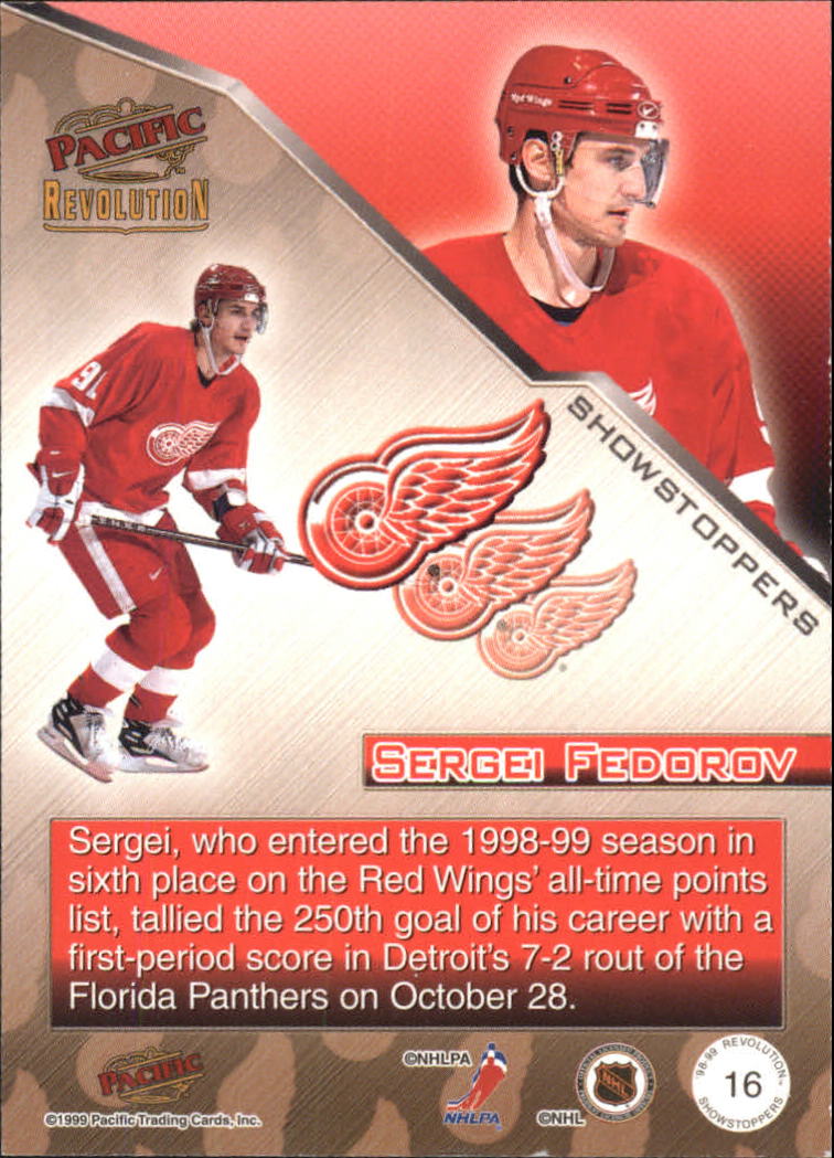 1998-99 Revolution Showstoppers #16 Sergei Fedorov back image