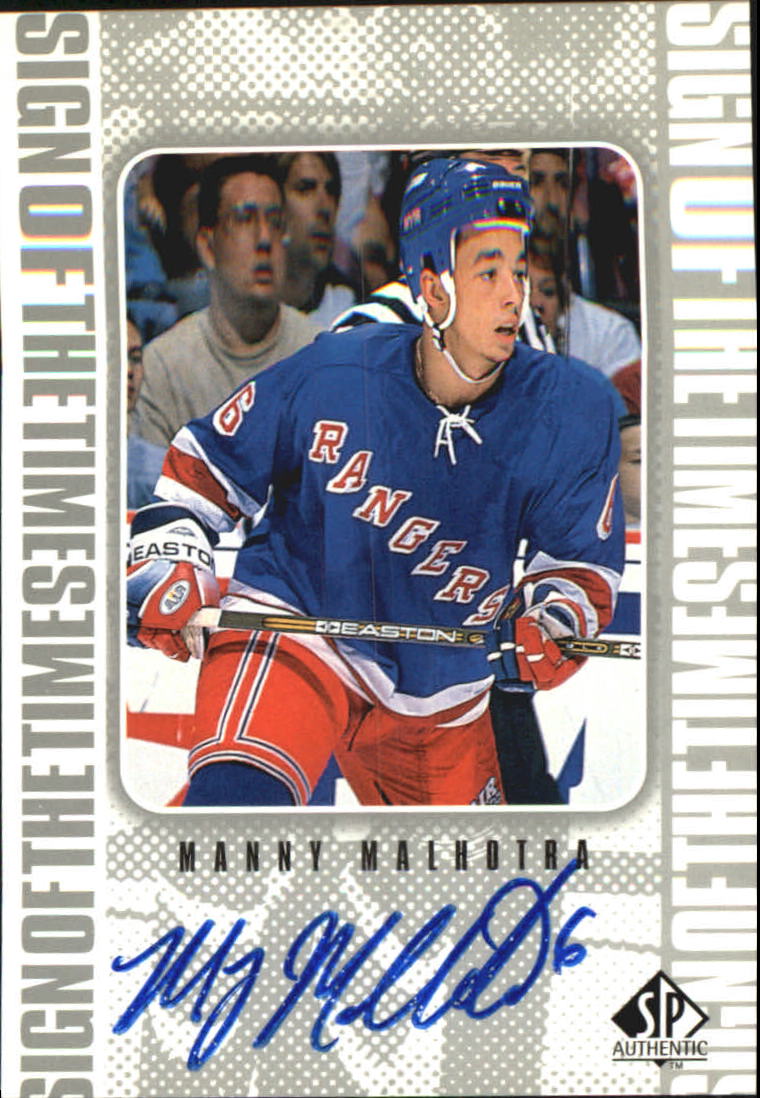 1998-99 SP Authentic Sign of the Times #MM Manny Malhotra