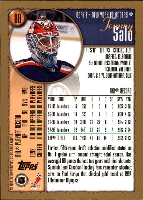 A3939- 1998-99 Topps Hockey Card #s 1-242 +Rookies -You Pick- 15+ FREE US SHIP - Picture 33 of 81