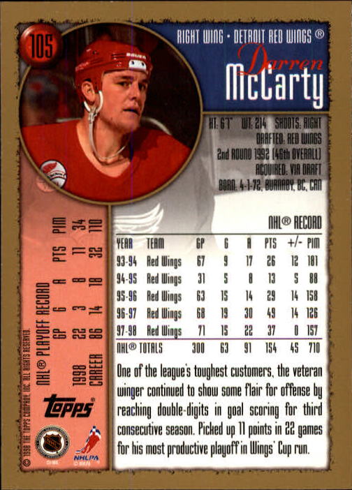 A3939- 1998-99 Topps Hockey Card #s 1-242 +Rookies -You Pick- 15+ FREE US SHIP - Picture 39 of 81