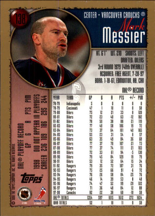 A3939- 1998-99 Topps Hockey Card #s 1-242 +Rookies -You Pick- 15+ FREE US SHIP - Picture 47 of 81