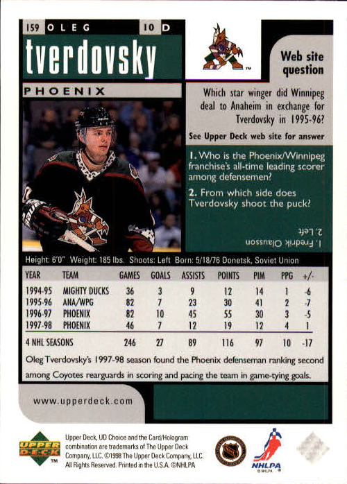 Sports Card Back