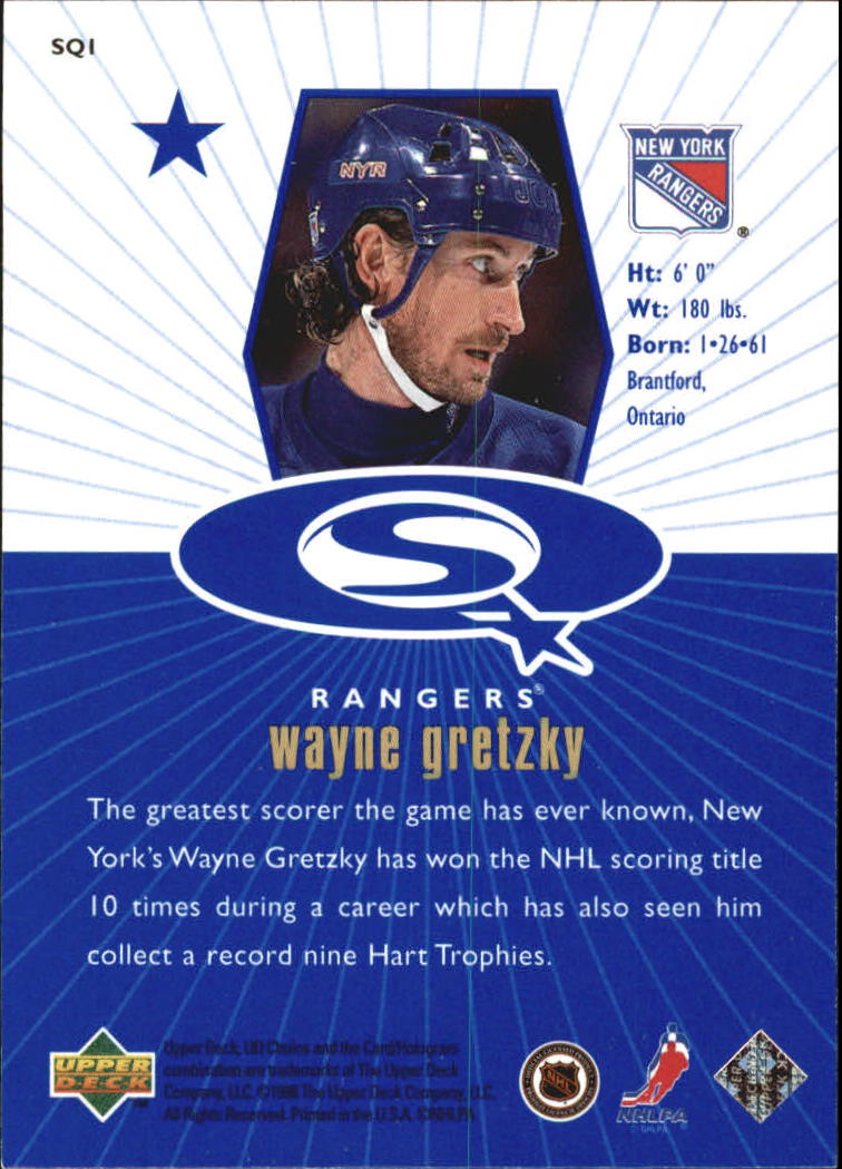 1998-99 UD Choice StarQuest Blue #SQ1 Wayne Gretzky back image