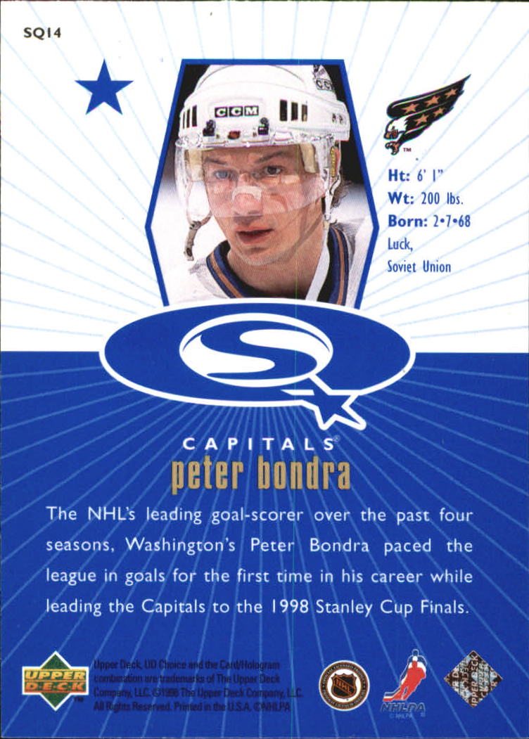 1998-99 UD Choice StarQuest Blue #SQ14 Peter Bondra back image