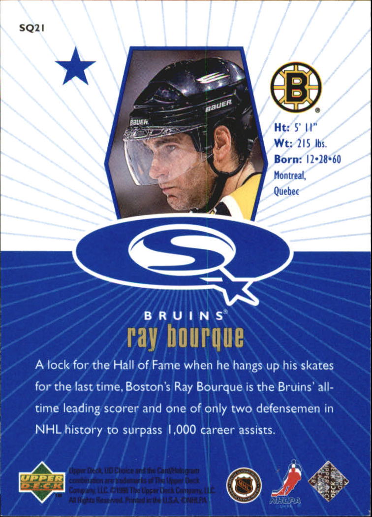 1998-99 UD Choice StarQuest Blue #SQ21 Ray Bourque back image