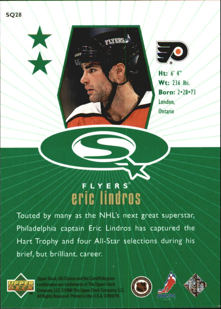 1998-99 UD Choice StarQuest Green #SQ28 Eric Lindros back image