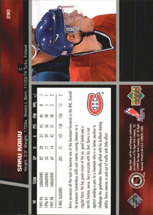 B1597- 1998-99 Upper Deck Hk Cards 1-420 +Rookies -You Pick- 15+ FREE US SHIP - Picture 241 of 449