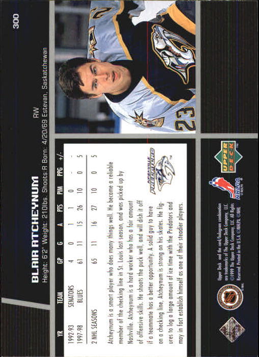 B1597- 1998-99 Upper Deck Hk Cards 1-420 +Rookies -You Pick- 15+ FREE US SHIP - Picture 255 of 449