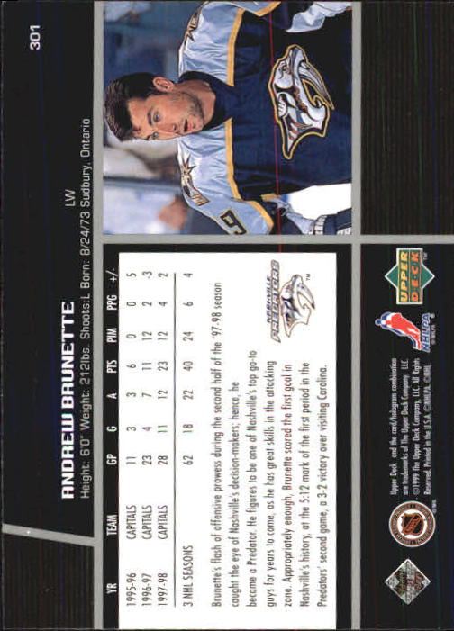 B1597- 1998-99 Upper Deck Hk Cards 1-420 +Rookies -You Pick- 15+ FREE US SHIP - Picture 257 of 449