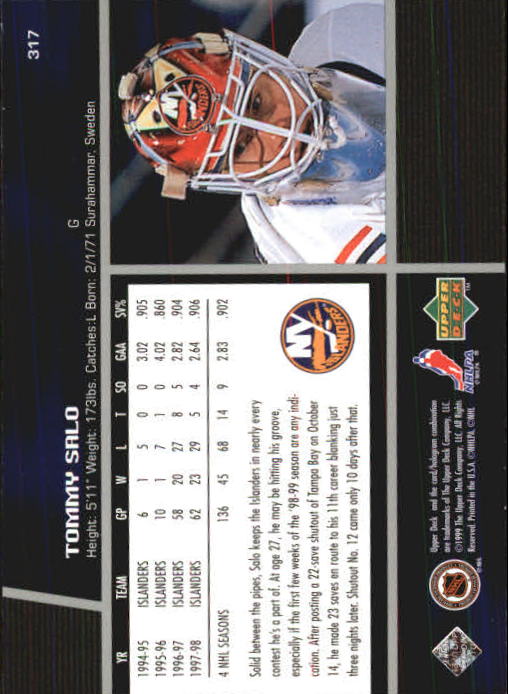 B1597- 1998-99 Upper Deck Hk Cards 1-420 +Rookies -You Pick- 15+ FREE US SHIP - Picture 289 of 449