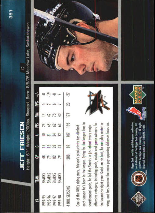 B1597- 1998-99 Upper Deck Hk Cards 1-420 +Rookies -You Pick- 15+ FREE US SHIP - Picture 353 of 449