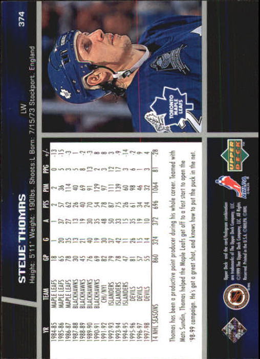 B1597- 1998-99 Upper Deck Hk Cards 1-420 +Rookies -You Pick- 15+ FREE US SHIP - Picture 399 of 449