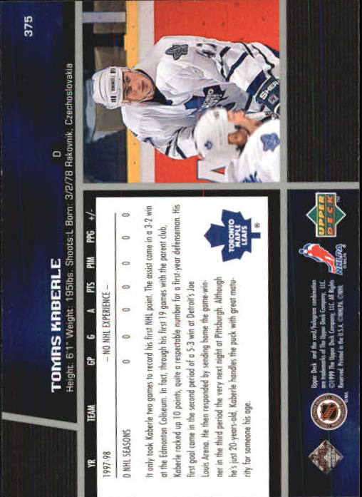 B1597- 1998-99 Upper Deck Hk Cards 1-420 +Rookies -You Pick- 15+ FREE US SHIP - Picture 401 of 449