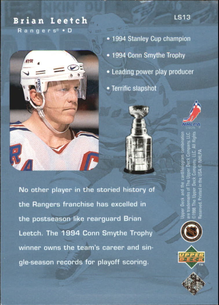 1998-99 Upper Deck Lord Stanley's Heroes #LS13 Brian Leetch back image