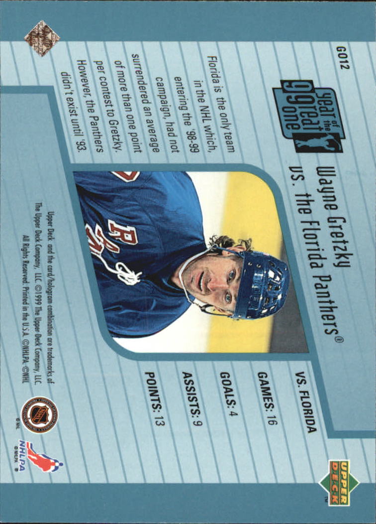 1998-99 Upper Deck Year of the Great One #GO12 Wayne Gretzky back image