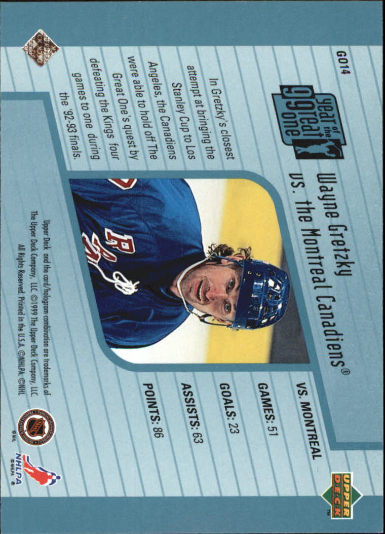 1998-99 Upper Deck Year of the Great One #GO14 Wayne Gretzky back image