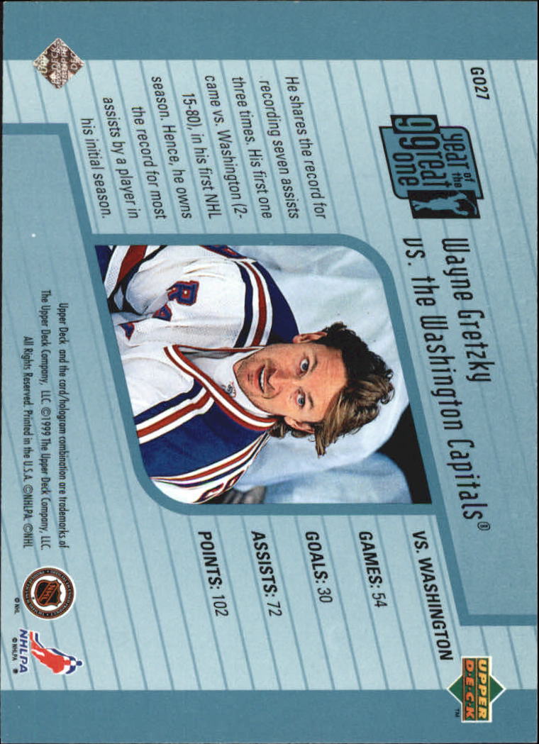 1998-99 Upper Deck Year of the Great One #GO27 Wayne Gretzky back image