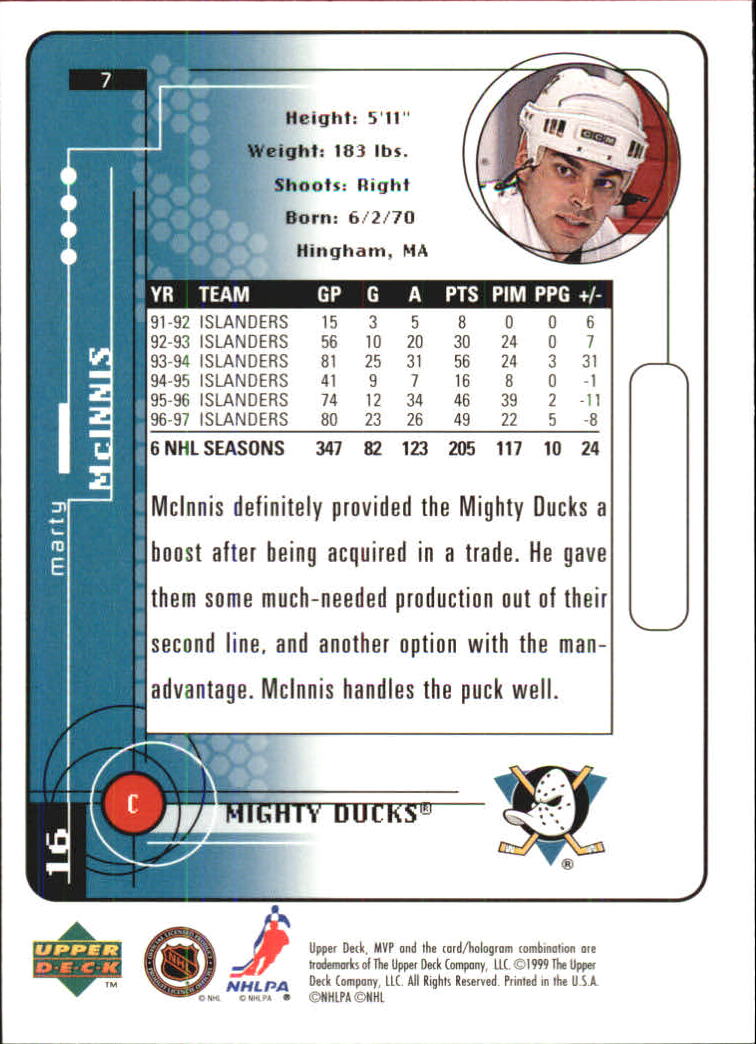 1998-99 Upper Deck MVP #7 Marty McInnis back image