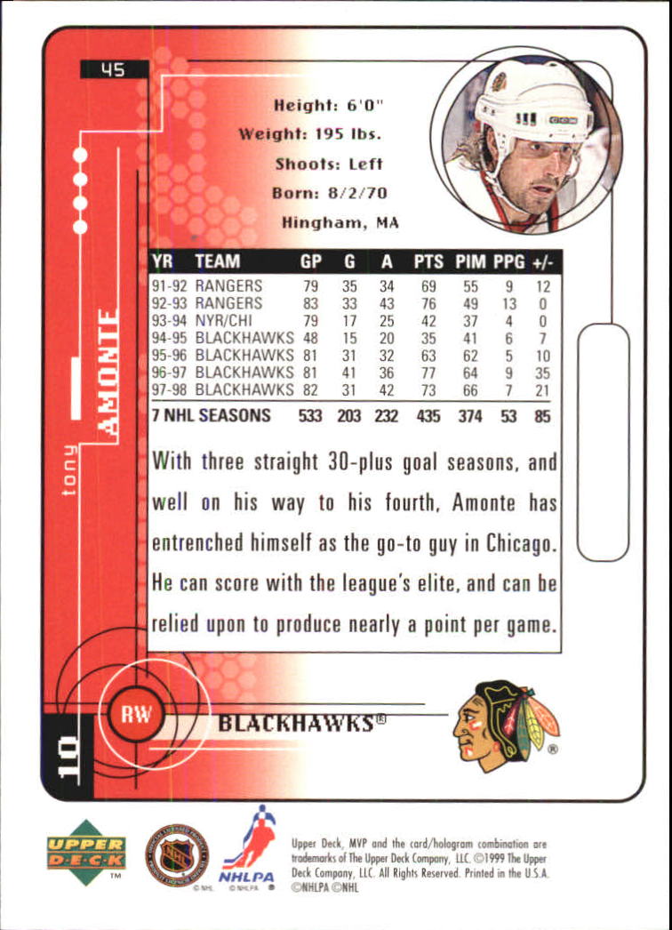 A2307- 1998-99 Upper Deck MVP Hk 1-220 + Einsätze -du Pick- 15 + Gratis US - Bild 91 von 441