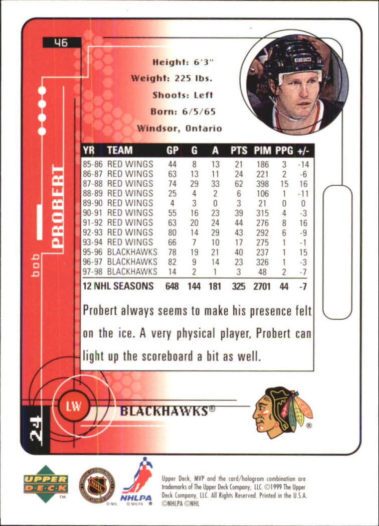 A2307- 1998-99 Upper Deck MVP Hk 1-220 + Einsätze -du Pick- 15 + Gratis US - Bild 93 von 441