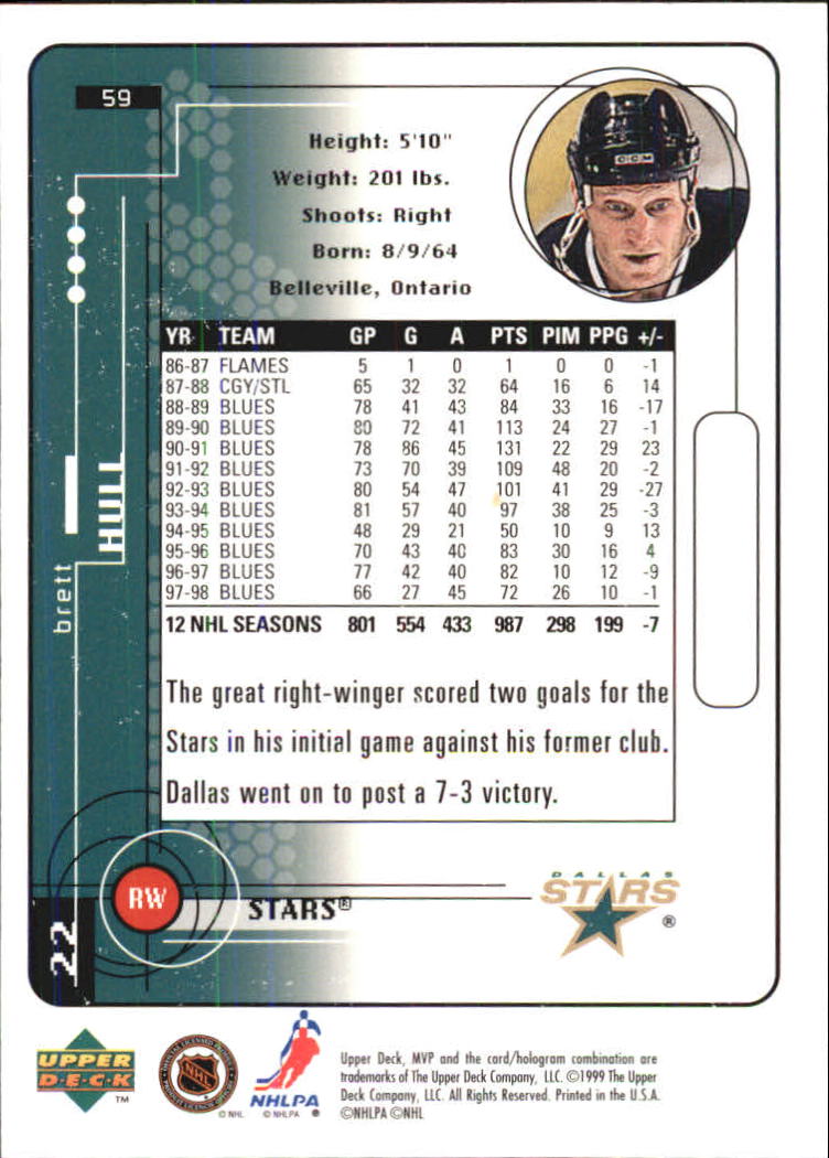 A2307- 1998-99 Upper Deck MVP Hk 1-220 + Einsätze -du Pick- 15 + Gratis US - Bild 119 von 441