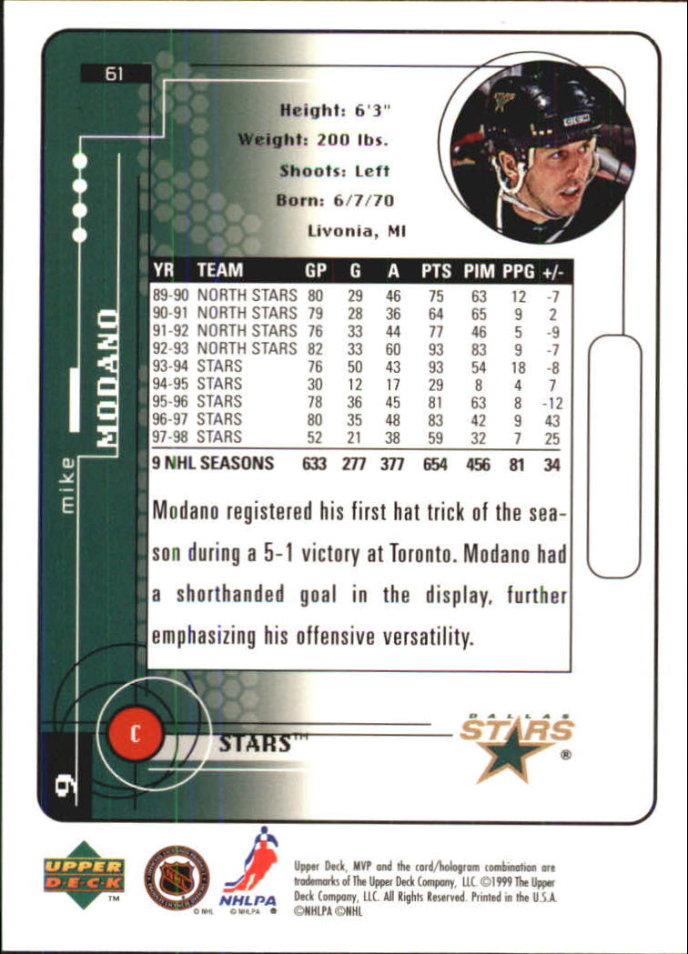 A2307- 1998-99 Upper Deck MVP Hk 1-220 + Einsätze -du Pick- 15 + Gratis US - Bild 123 von 441