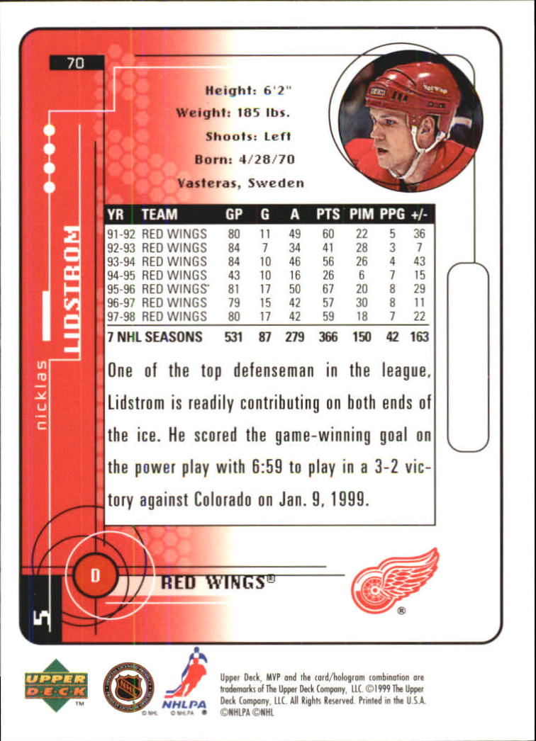 A2307- 1998-99 Upper Deck MVP Hk 1-220 + Einsätze -du Pick- 15 + Gratis US - Bild 141 von 441