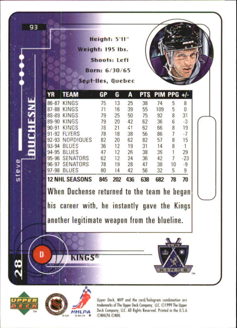 A2307- 1998-99 Upper Deck MVP Hk 1-220 + Einsätze -du Pick- 15 + Gratis US - Bild 187 von 441