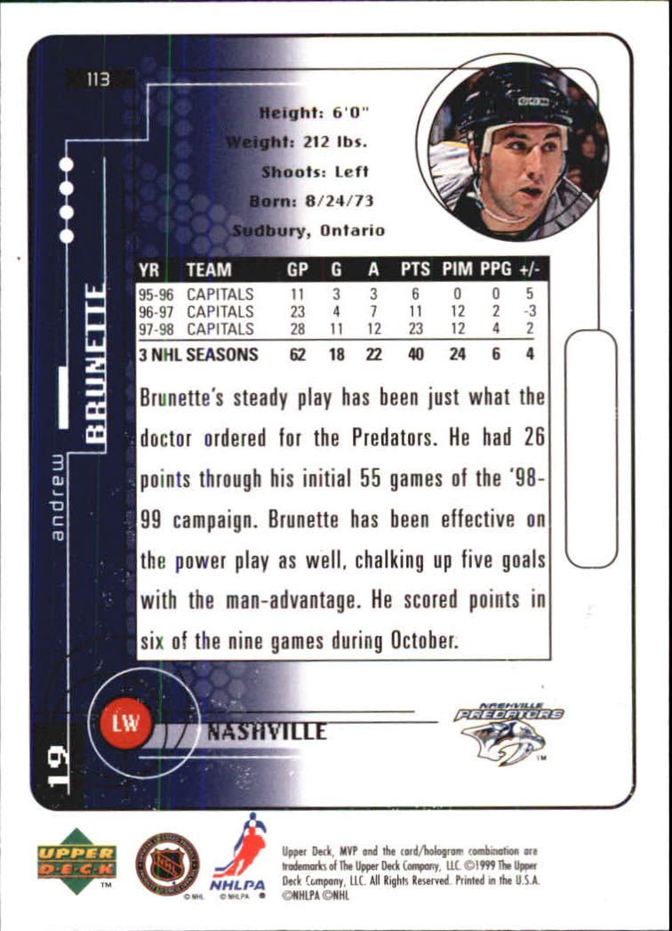 A2307- 1998-99 Upper Deck MVP Hk 1-220 + Einsätze -du Pick- 15 + Gratis US - Bild 227 von 441