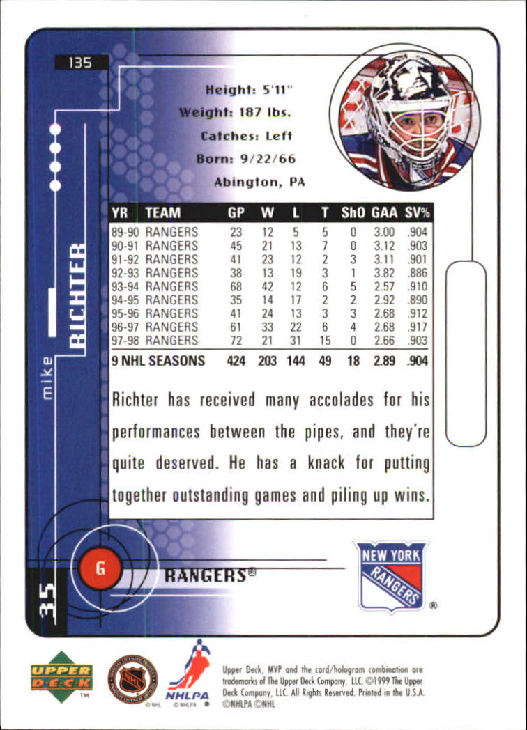 A2307- 1998-99 Upper Deck MVP Hk 1-220 + Einsätze -du Pick- 15 + Gratis US - Bild 269 von 441