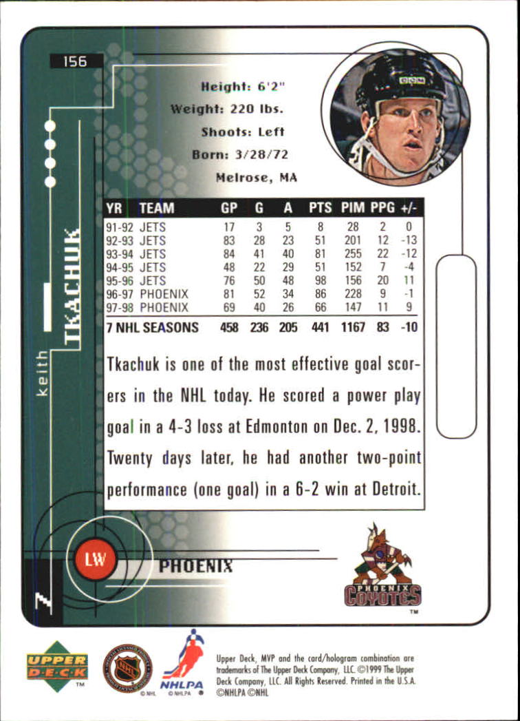 A2307- 1998-99 Upper Deck MVP Hk 1-220 + Einsätze -du Pick- 15 + Gratis US - Bild 311 von 441
