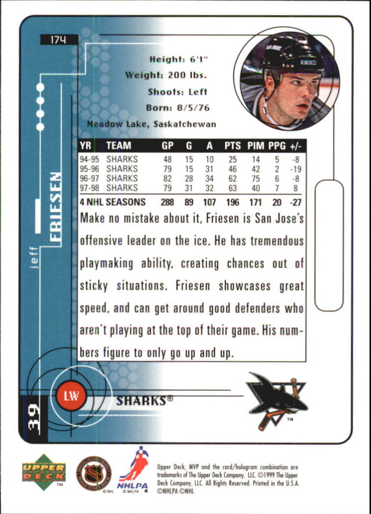 A2307- 1998-99 Upper Deck MVP Hk 1-220 + Einsätze -du Pick- 15 + Gratis US - Bild 347 von 441