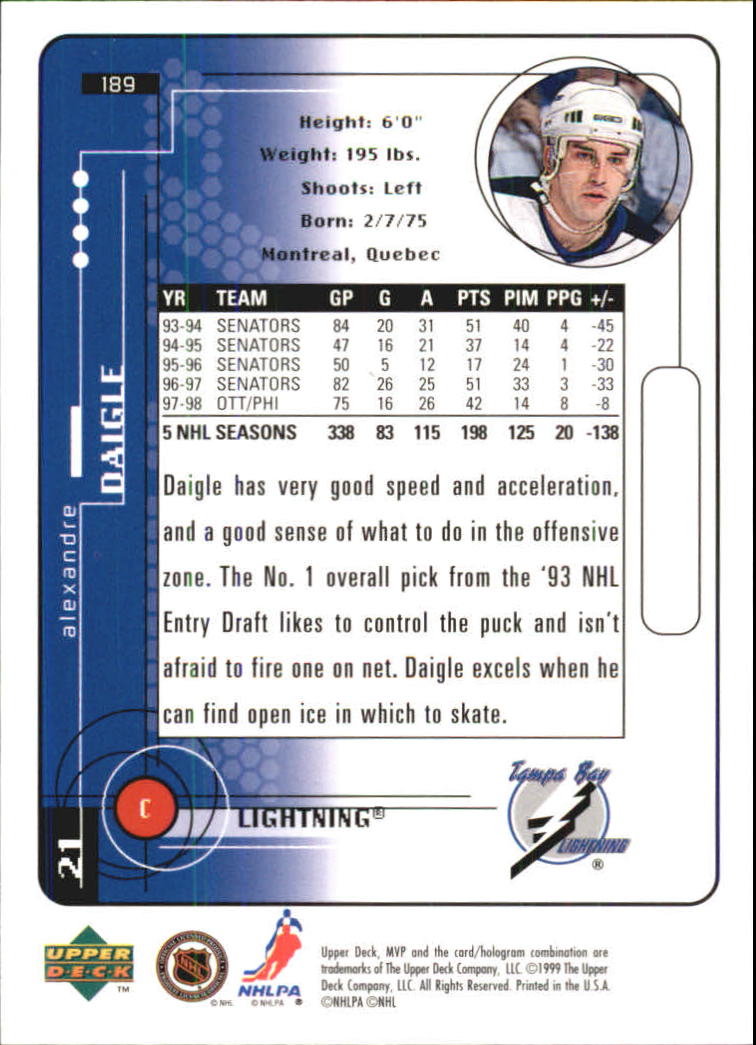 A2307- 1998-99 Upper Deck MVP Hk 1-220 + Einsätze -du Pick- 15 + Gratis US - Bild 375 von 441