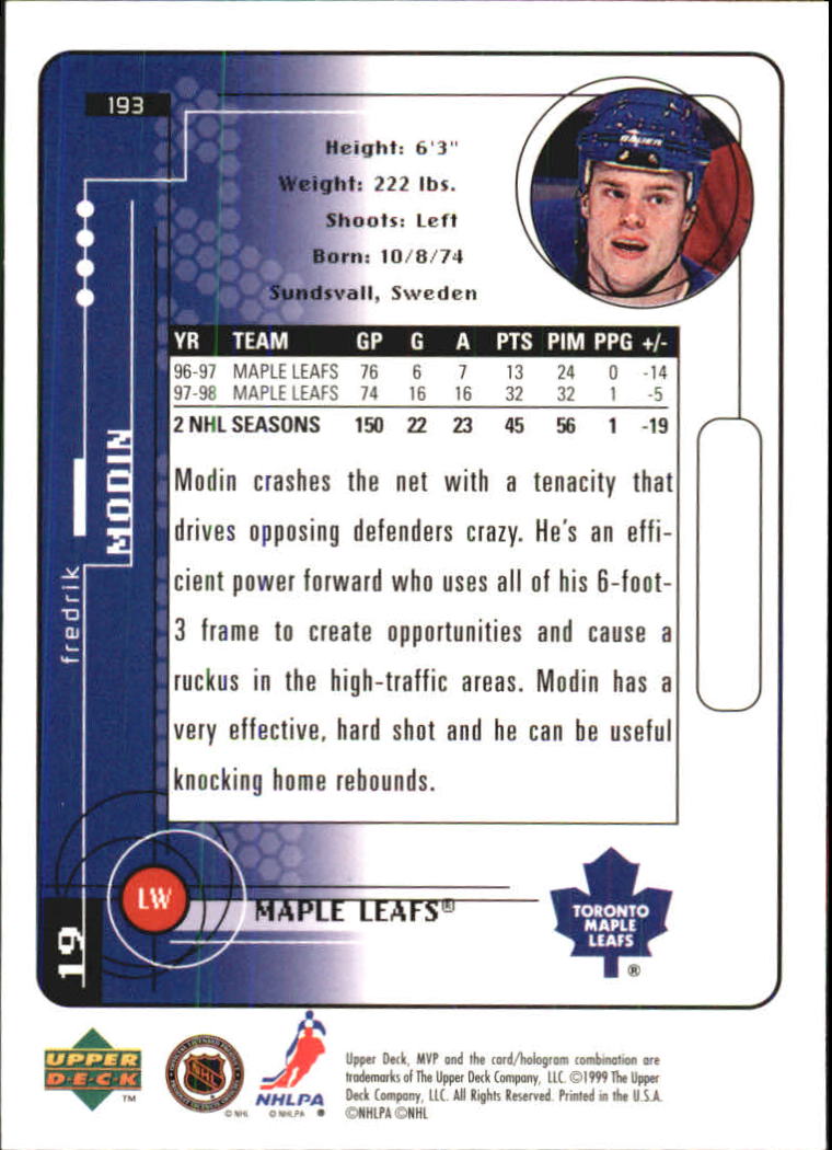 A2307- 1998-99 Upper Deck MVP Hk 1-220 + Einsätze -du Pick- 15 + Gratis US - Bild 385 von 441