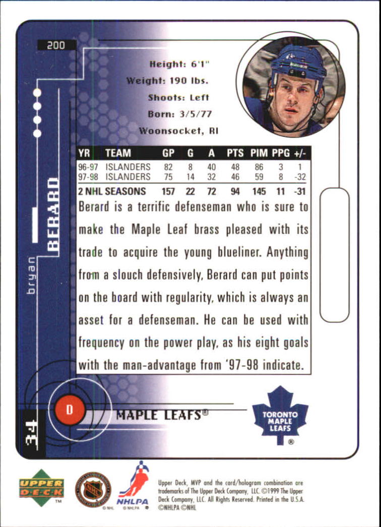 A2307- 1998-99 Upper Deck MVP Hk 1-220 + Einsätze -du Pick- 15 + Gratis US - Bild 399 von 441