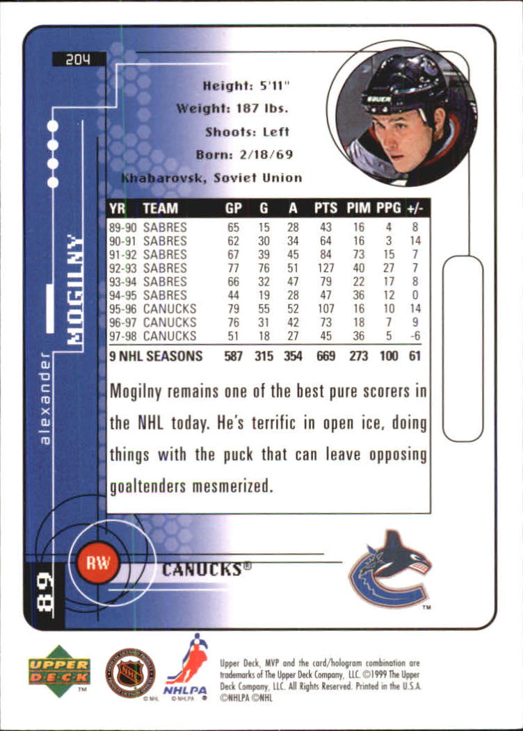 A2307- 1998-99 Upper Deck MVP Hk 1-220 + Einsätze -du Pick- 15 + Gratis US - Bild 407 von 441