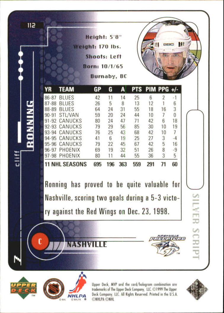 A2307- 1998-99 Upper Deck MVP Hk 1-220 + Einsätze -du Pick- 15 + Gratis US - Bild 441 von 441