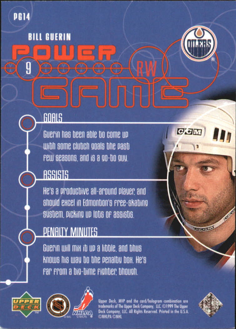 1998-99 Upper Deck MVP Power Game #PG14 Bill Guerin back image