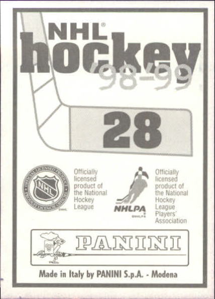 1998-99 Panini Stickers #28 Gary Roberts back image