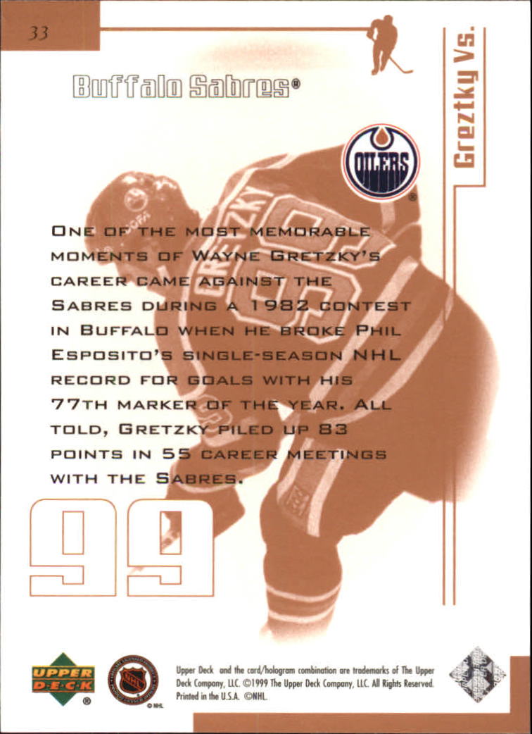 1999 Wayne Gretzky Living Legend #33 Wayne Gretzky Buffalo back image