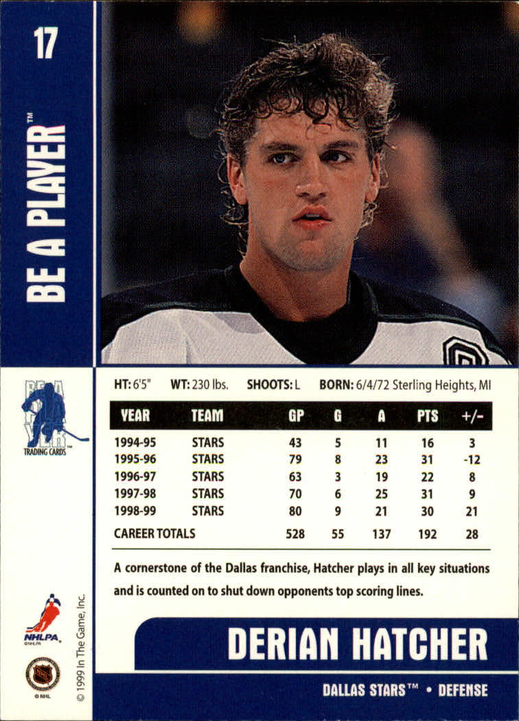 1999-00 BAP Memorabilia #17 Derian Hatcher back image