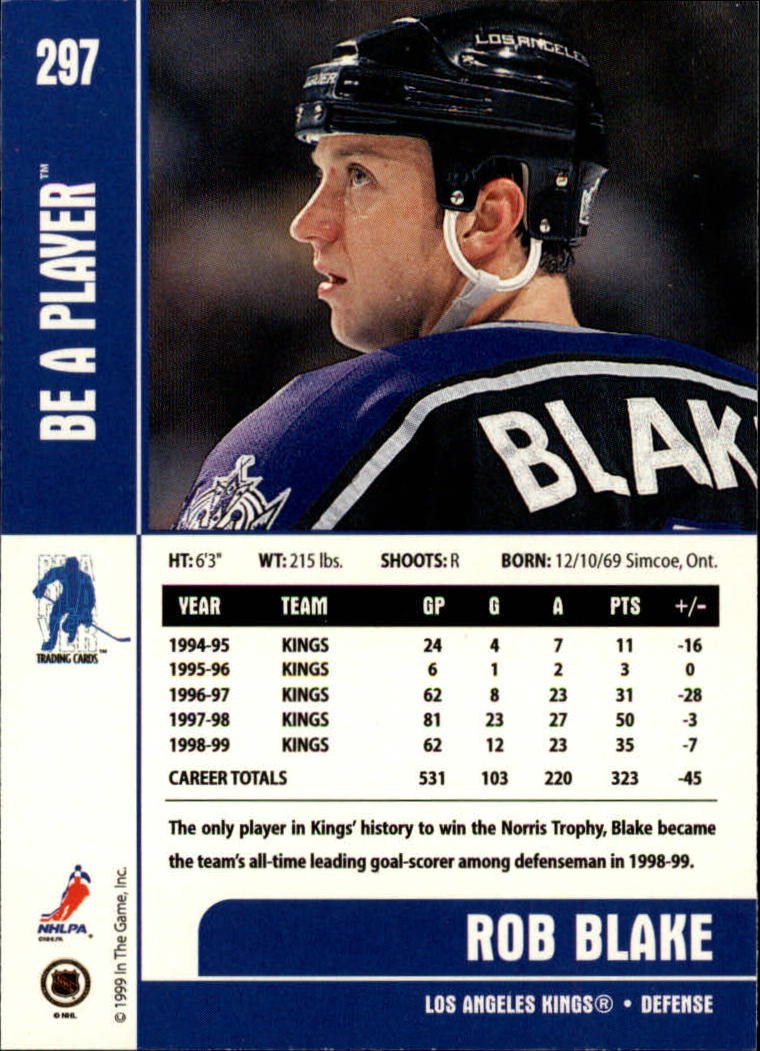 1999-00 BAP Memorabilia #297 Rob Blake back image