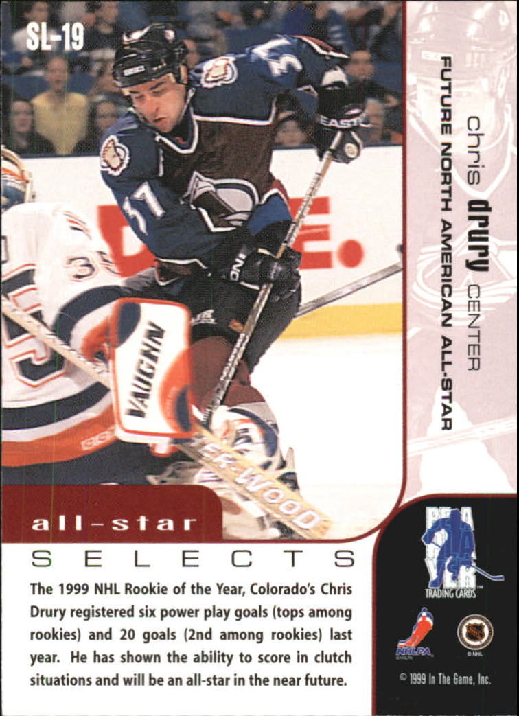 1999-00 BAP Memorabilia All-Star Selects Gold #SL19 Chris Drury back image