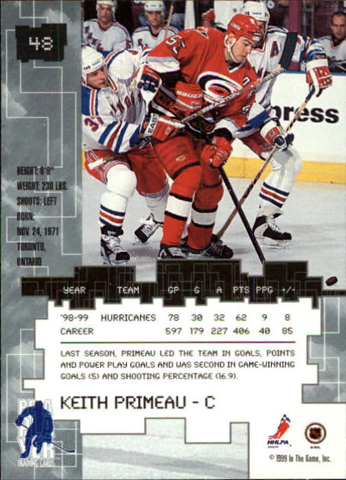 1999-00 BAP Millennium #48 Keith Primeau back image