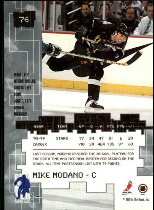1999-00 BAP Millennium #76 Mike Modano back image