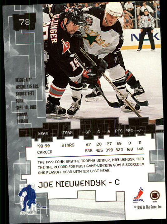 1999-00 BAP Millennium #78 Joe Nieuwendyk back image