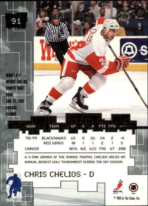 1999-00 BAP Millennium #91 Chris Chelios back image
