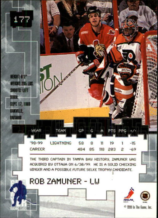 1999-00 BAP Millennium #177 Rob Zamuner back image