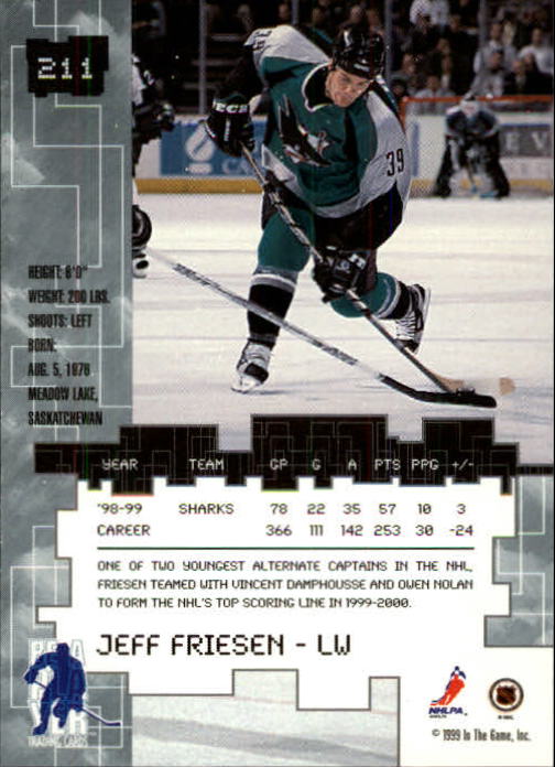 1999-00 BAP Millennium #211 Jeff Friesen back image
