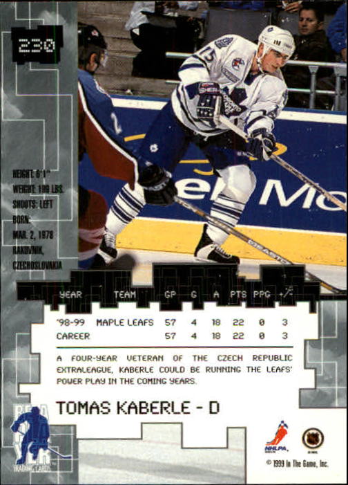 1999-00 BAP Millennium #230 Tomas Kaberle back image